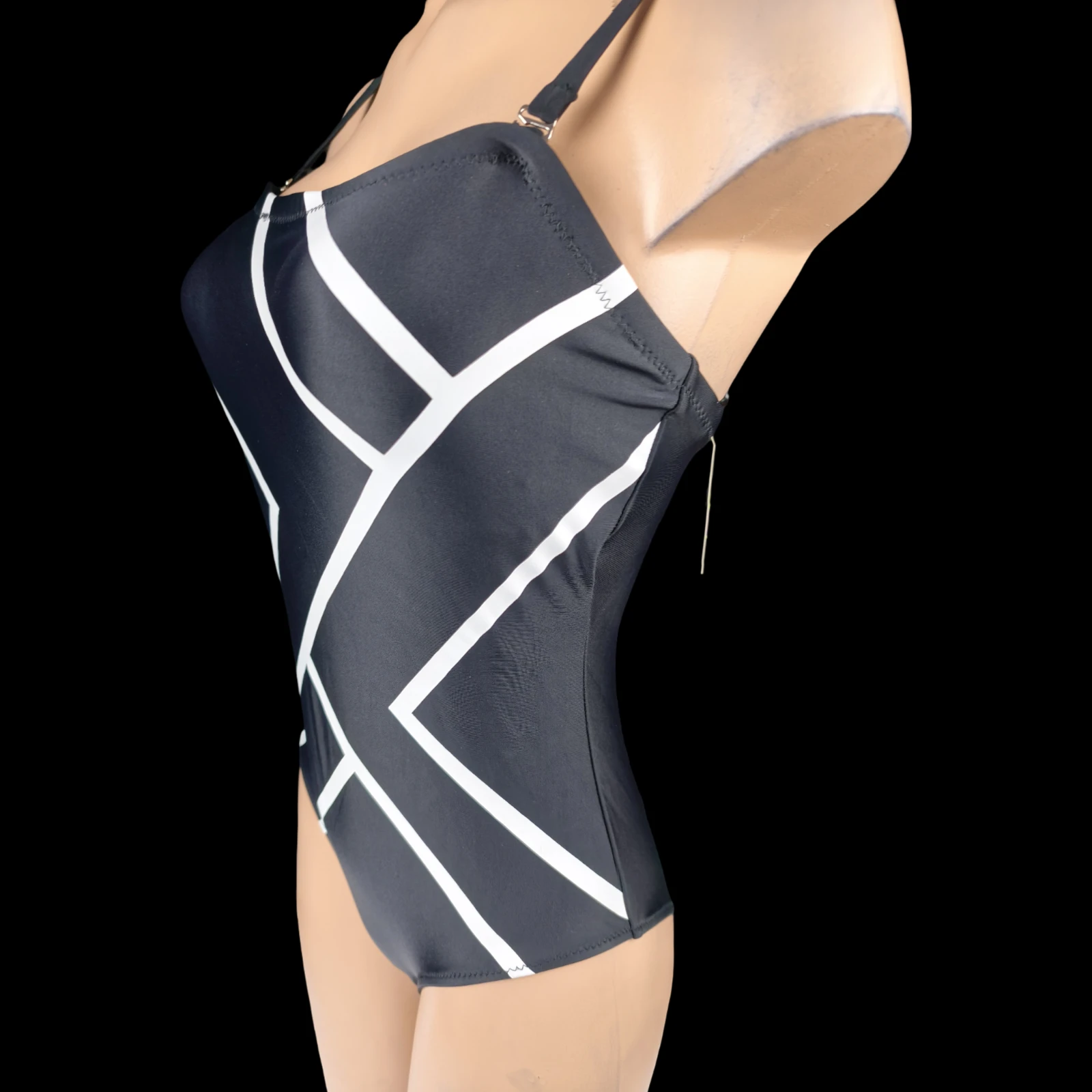 Bañador de 1 pieza negro con un aspecto gráfico atemporal – Nuevo Talla S 36/38 – photo 11